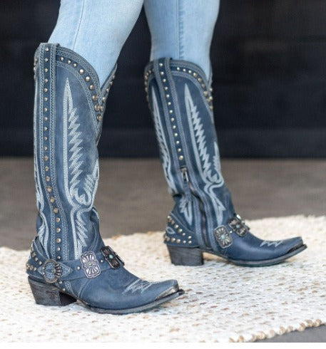 New Western Style Womens Competitive Denim Oversized Boots - Shaners Merchandise