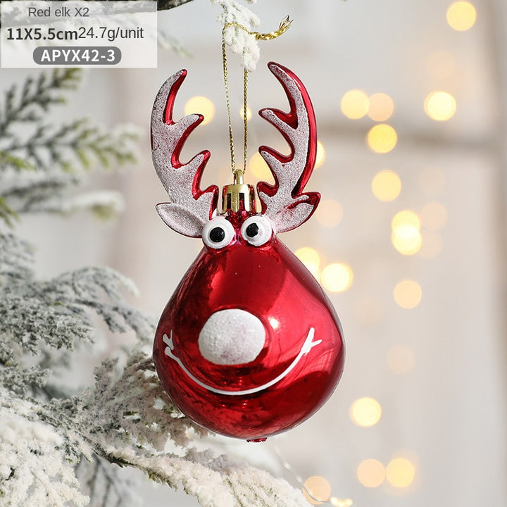 Christmas decorations, reindeer scene decorations, Christmas tree decorations, plastic ceiling ornaments, hanging balls