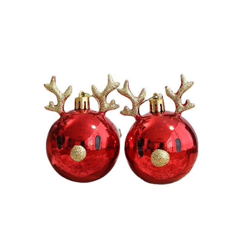 Christmas decorations, reindeer scene decorations, Christmas tree decorations, plastic ceiling ornaments, hanging balls