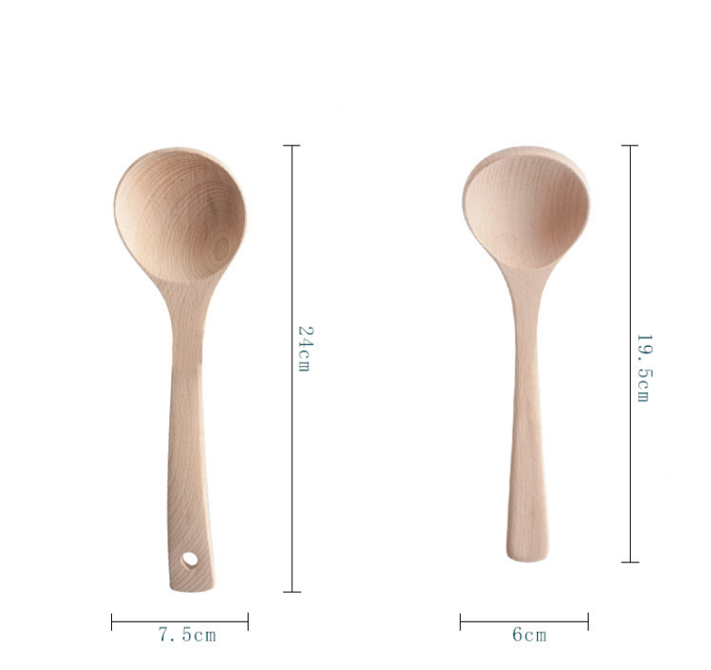 Beech Wood Spoon Home Kitchen Wooden Tableware Kitchenware Spoon