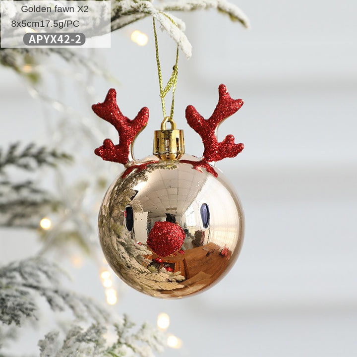 Christmas decorations, reindeer scene decorations, Christmas tree decorations, plastic ceiling ornaments, hanging balls