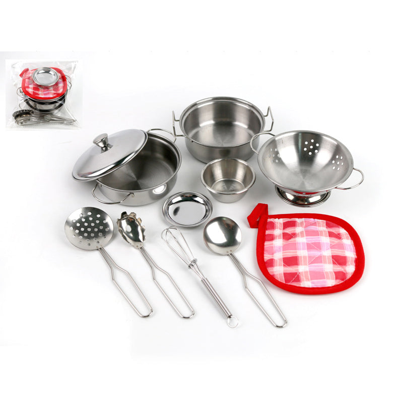 Play House Children's Mini Kitchen Baking Set Simulation Kitchen Stainless Steel Kitchen Toys Play House Cooking Pot