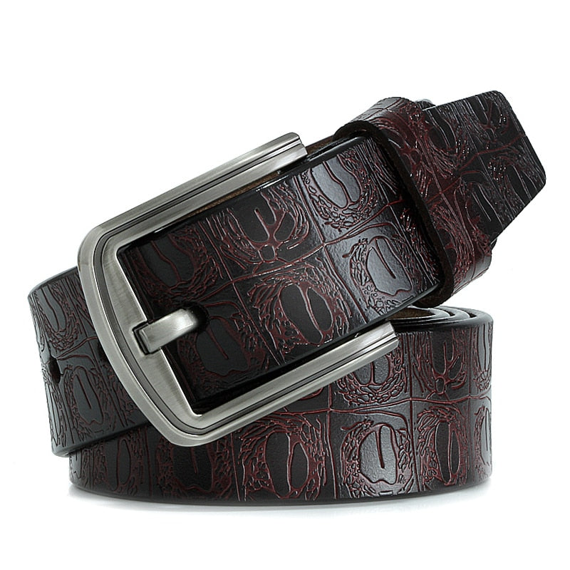 Pin Buckle Genuine Leather Cowhide Belt Jeans Belts For Men