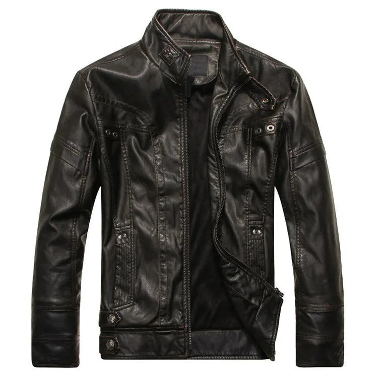 Mountainskin Men's Leather Jackets Motorcycle PU Jacket Male Autumn Casual Leather Coats Slim Fit Mens Brand Clothing SA588 - Shaners Merchandise