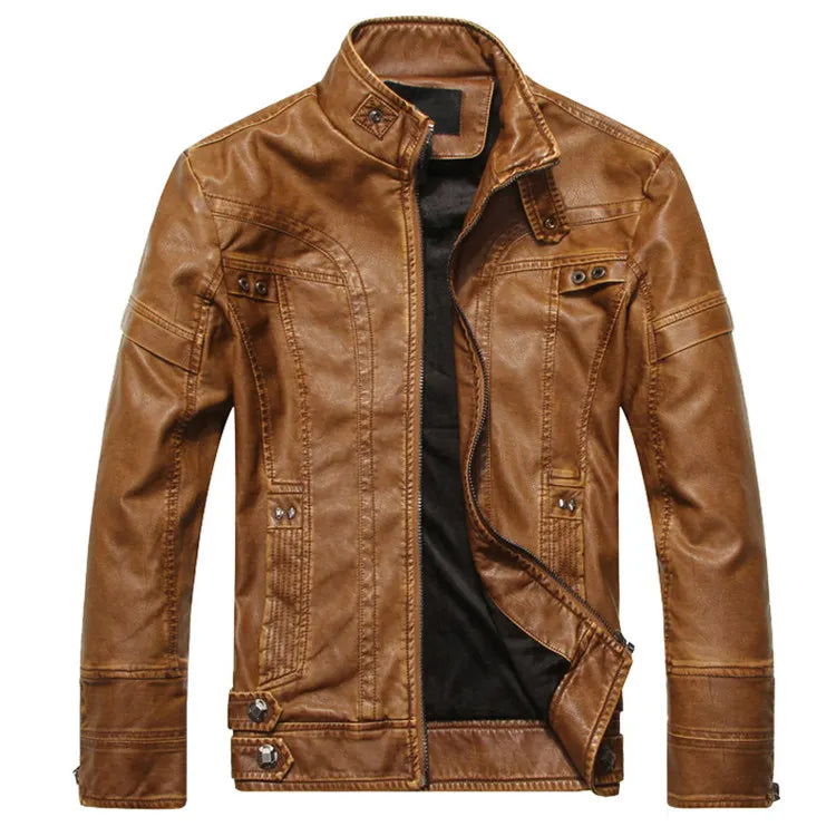 Mountainskin Men's Leather Jackets Motorcycle PU Jacket Male Autumn Casual Leather Coats Slim Fit Mens Brand Clothing SA588 - Shaners Merchandise