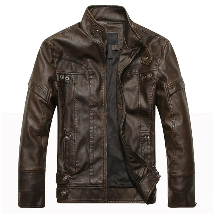 Mountainskin Men's Leather Jackets Motorcycle PU Jacket Male Autumn Casual Leather Coats Slim Fit Mens Brand Clothing SA588 - Shaners Merchandise