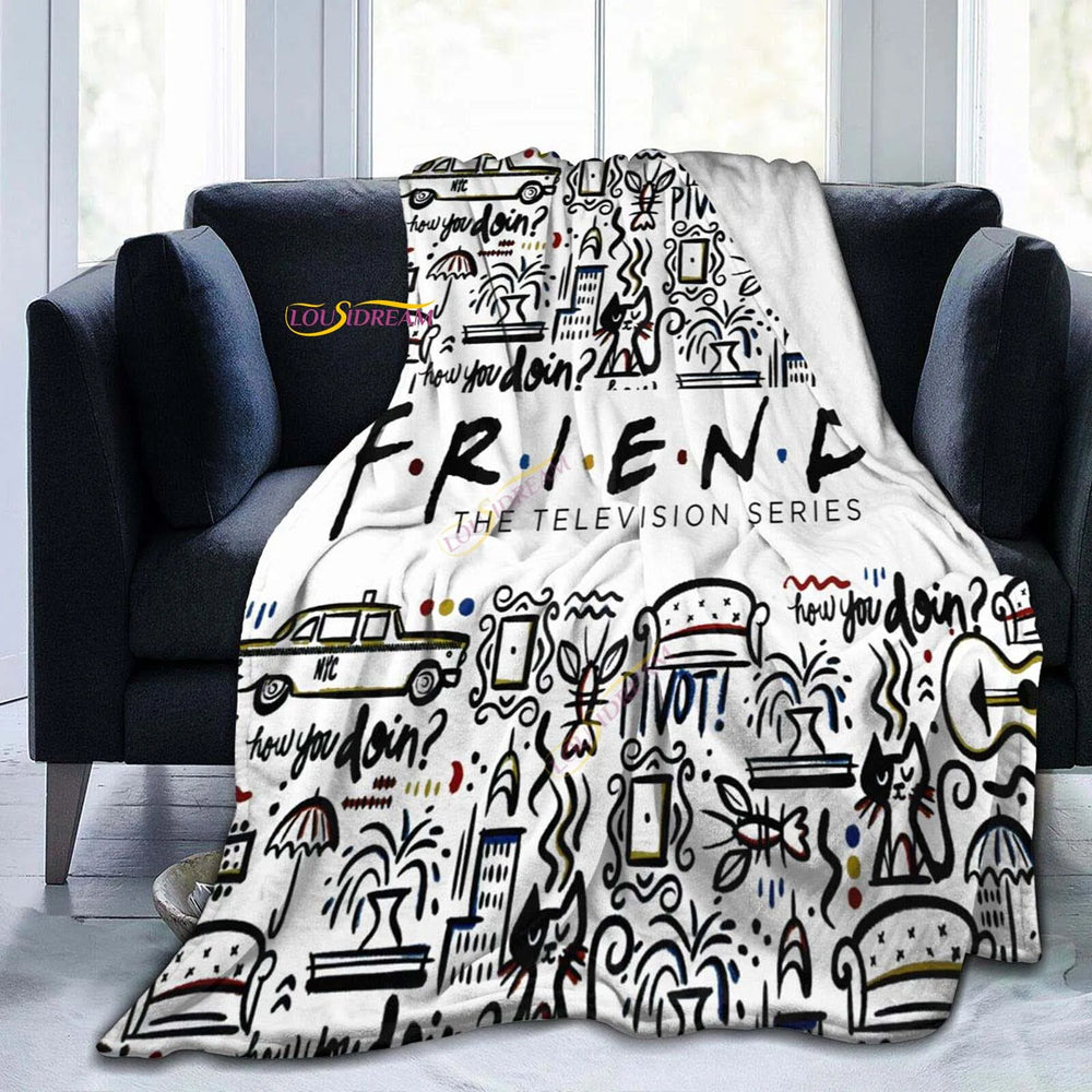 Friends Blanket Quilt TV Show Flannel Blankets Throw Blankets for Sofa Couch - Shaners Merchandise