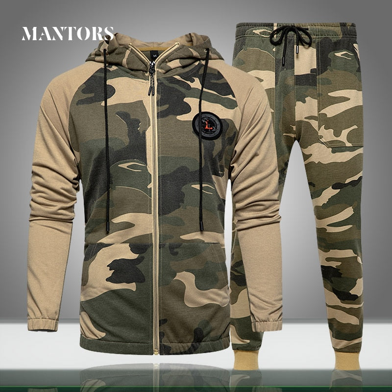 Men Sets Camouflage Casual Tracksuit 2020 Spring New Camo Jacket+Pants Sets - Shaners Merchandise
