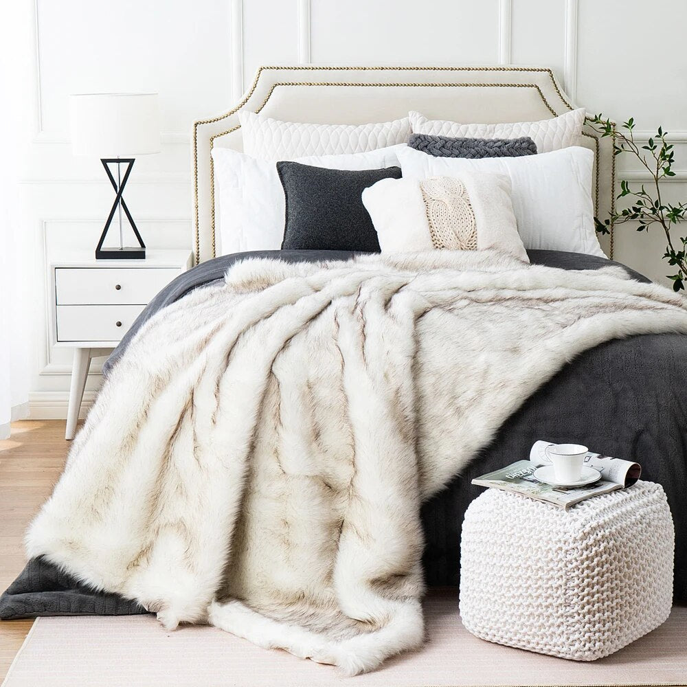Battilo Faux Fur Blanket for Bed Luxury Decor Blanke Super Soft Fuzzy Faux Fox - Shaners Merchandise