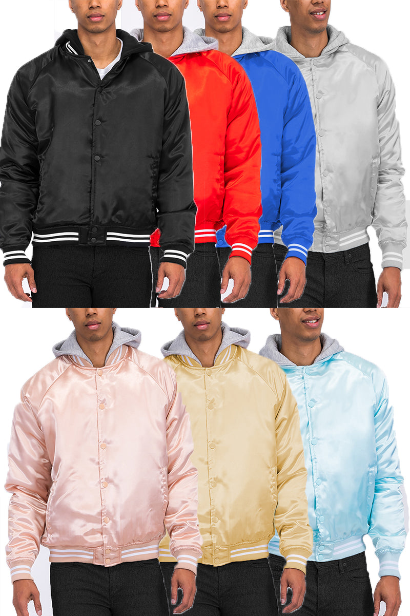 Satin Hooded Varsity Jacket - Shaners Merchandise