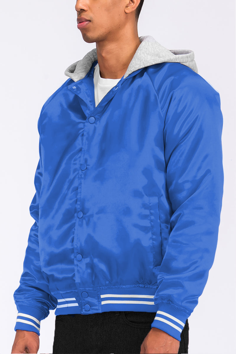 Satin Hooded Varsity Jacket - Shaners Merchandise