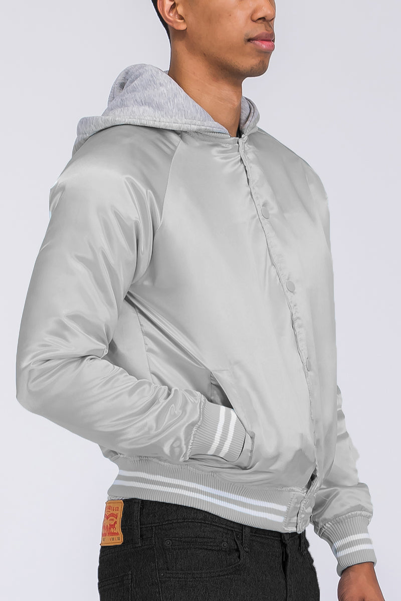 Satin Hooded Varsity Jacket - Shaners Merchandise