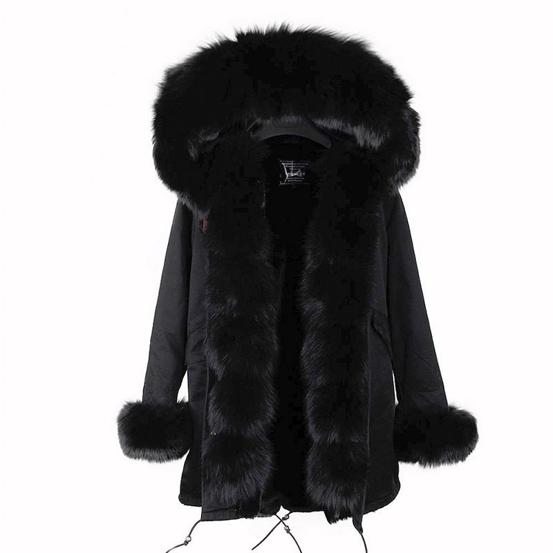 Real Faux Fox Raccoon Rabbit Soft Warm Furry Fluffy Fur Winter Men Coat - Shaners Merchandise