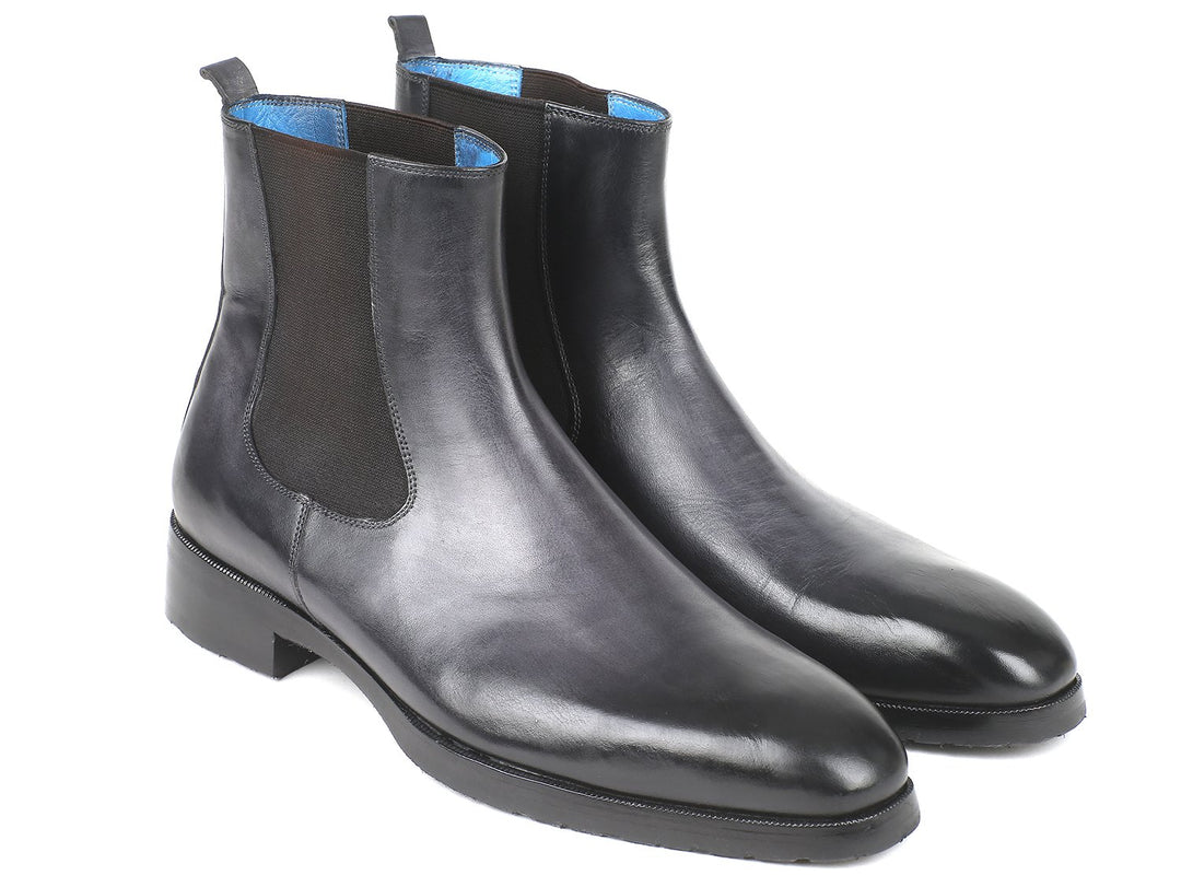 Paul Parkman Black & Gray Chelsea Boots (ID#BT661BLK) - Shaners Merchandise