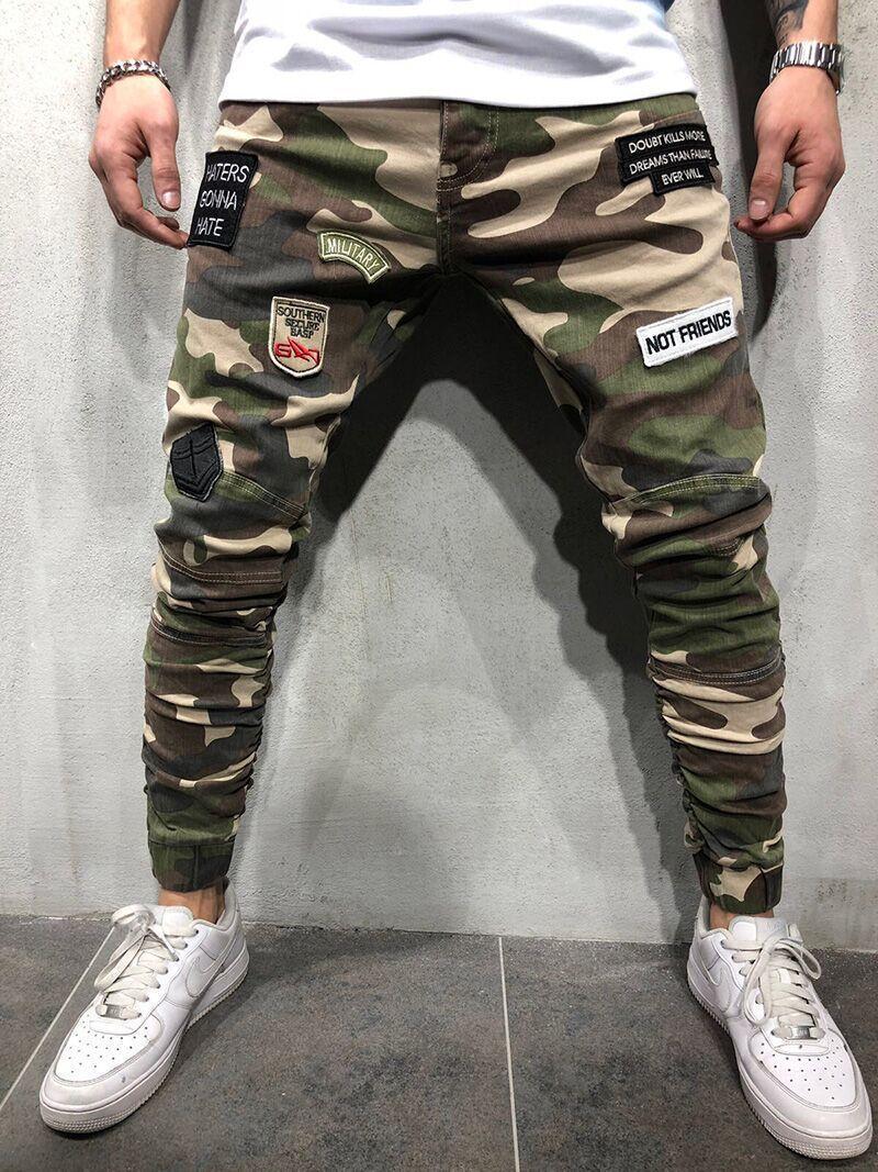 Leggings Mens Slim Fit Straight Streetwear Men Camouflage Jeans Designers - Shaners Merchandise