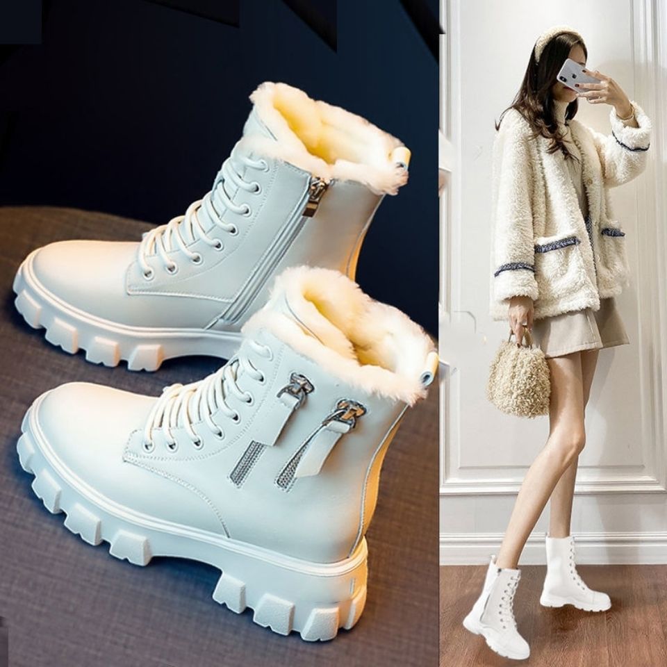 YiXin Fall Winter Boots for Women 2022 Thickened Warm Soft Plain Color - Shaners Merchandise