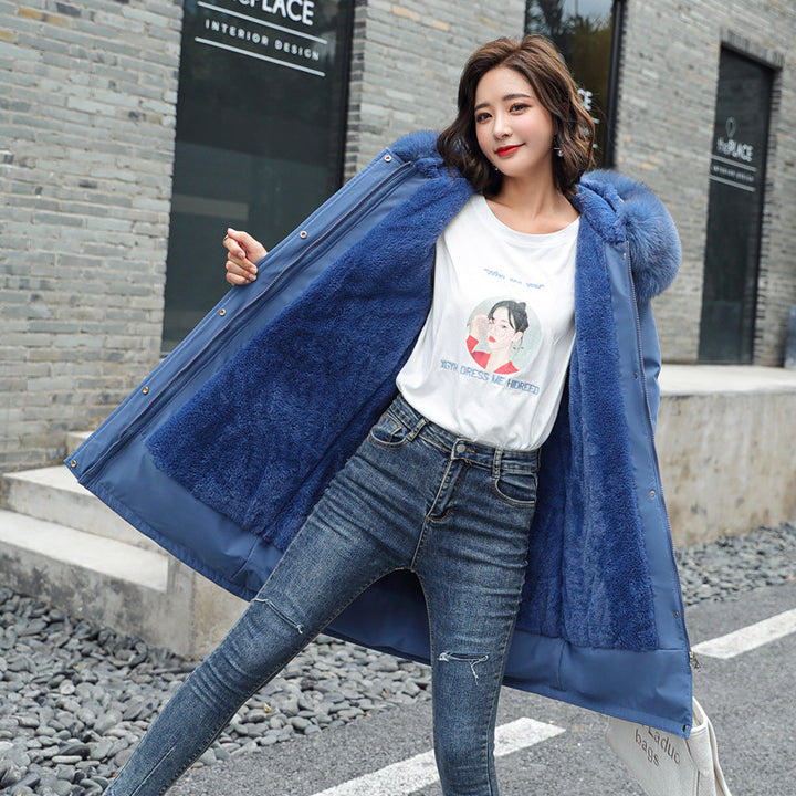 New Warm Fur Lining Long Parka Winter Jacket Women S Clothing Plus Size 6XL - Shaners Merchandise
