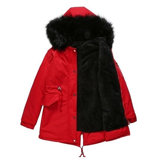 Women Drawstring Hooded Fleece Cotton Coat Outdoor - Shaners Merchandise