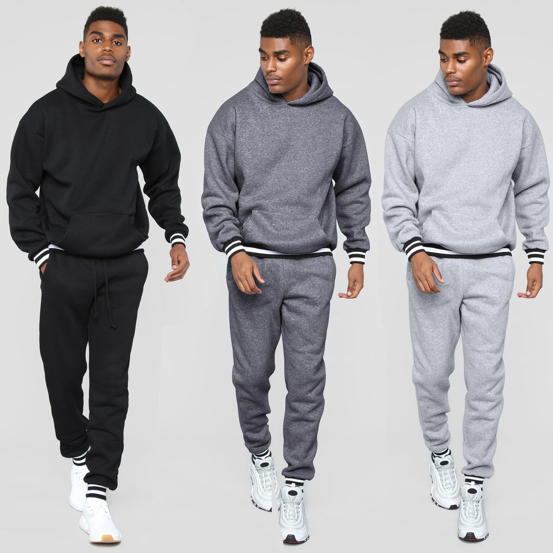 Custom Pullover High Set Blank Jogging Suits Men Sweatsuit With Pocket - Shaners Merchandise
