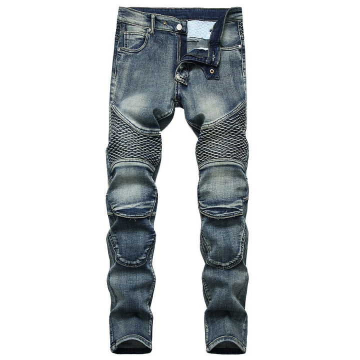 Fashion Hole Straight Jeans Homme Retro Mens Denim Trousers High Quality Cotton - Shaners Merchandise